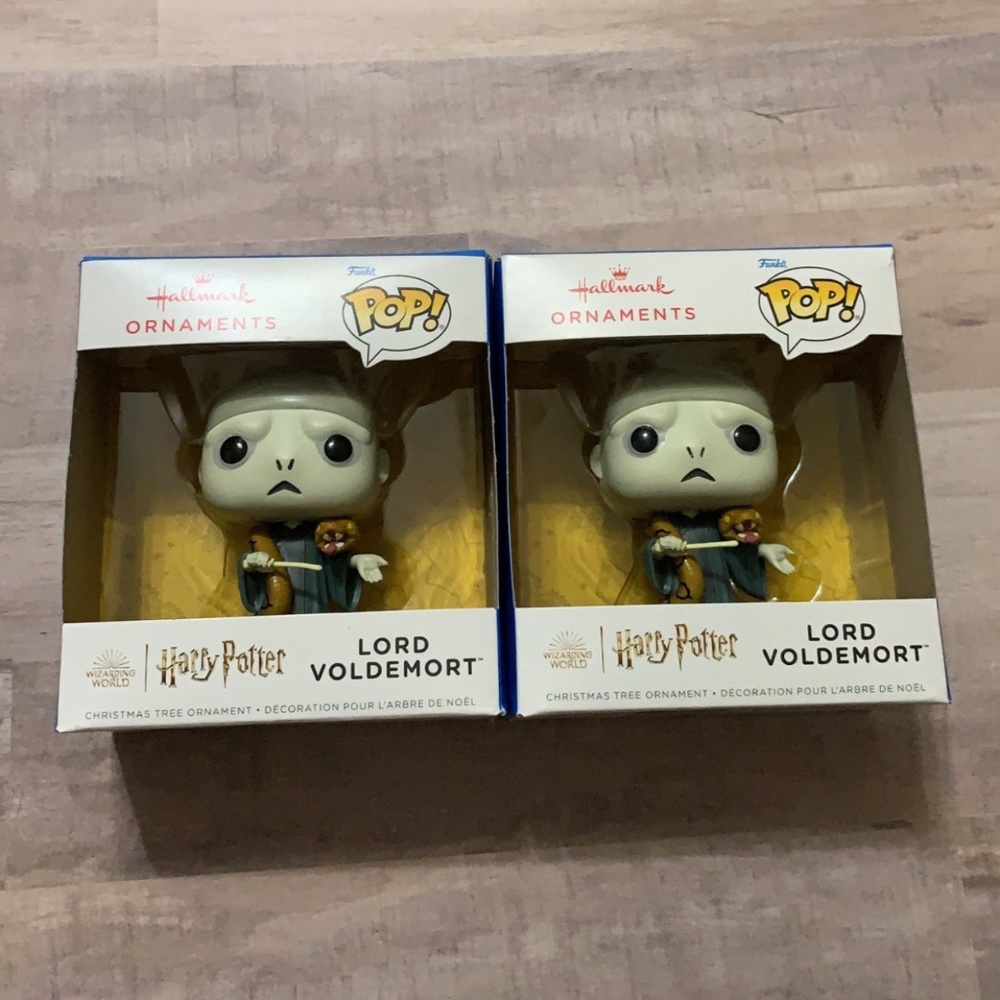 Lot of 2 Hallmark Harry Potter Funko POP! Christmas Ornament (Lord Voldemort)